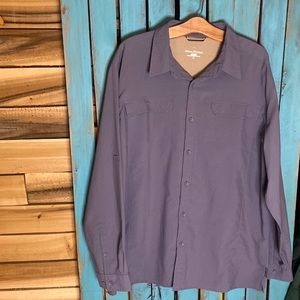 Royal Robbins gray/lavender hiking shirt size XL polyester